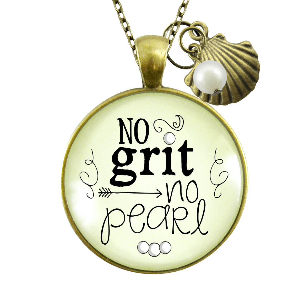 Gutsy Goodness No Grit No Pearl Strength Necklace Southern Inspired Saying Jewelry - Gutsy Goodness;No Grit No Pearl Strength Necklace Southern Inspired Saying Jewelry - Gutsy Goodness Handmade Jewelry Gifts