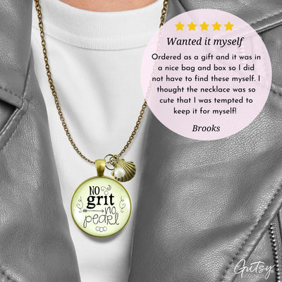 Gutsy Goodness No Grit No Pearl Strength Necklace Southern Inspired Saying Jewelry - Gutsy Goodness;No Grit No Pearl Strength Necklace Southern Inspired Saying Jewelry - Gutsy Goodness Handmade Jewelry Gifts