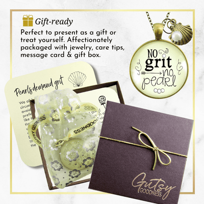 Gutsy Goodness No Grit No Pearl Strength Necklace Southern Inspired Saying Jewelry - Gutsy Goodness;No Grit No Pearl Strength Necklace Southern Inspired Saying Jewelry - Gutsy Goodness Handmade Jewelry Gifts