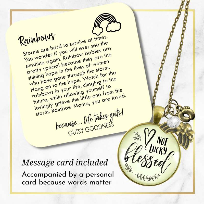 Rainbow Baby Necklace Not Lucky Bless Jewelry Encourage For Mom After Loss Storm - Gutsy Goodness