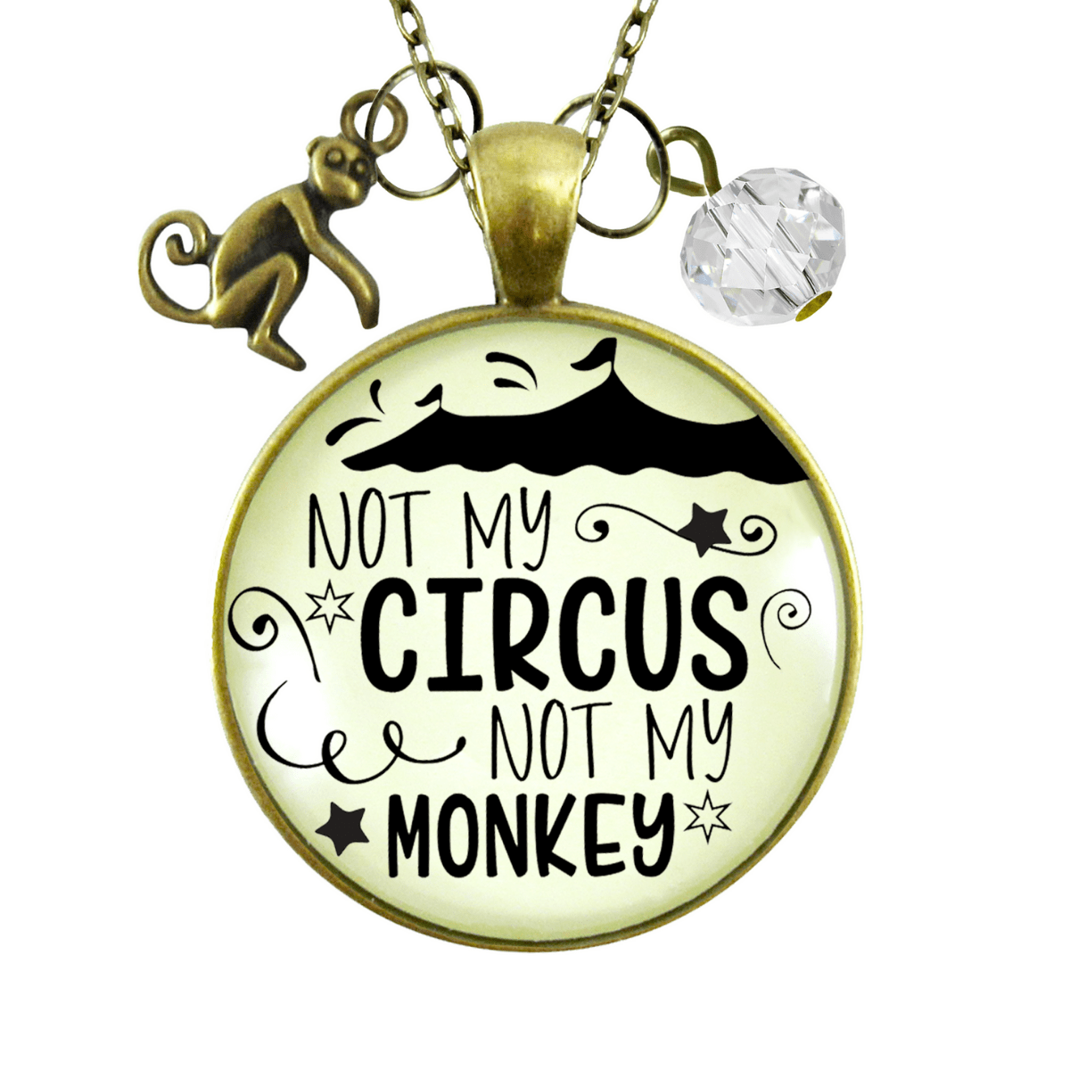 Gutsy Goodness Not My Circus Monkey Necklace Funny Attitude Novelty Jewelry Quote - Gutsy Goodness Handmade Jewelry;Not My Circus Monkey Necklace Funny Attitude Novelty Jewelry Quote - Gutsy Goodness Handmade Jewelry Gifts