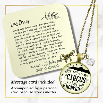 Gutsy Goodness Not My Circus Monkey Necklace Funny Attitude Novelty Jewelry Quote - Gutsy Goodness Handmade Jewelry;Not My Circus Monkey Necklace Funny Attitude Novelty Jewelry Quote - Gutsy Goodness Handmade Jewelry Gifts