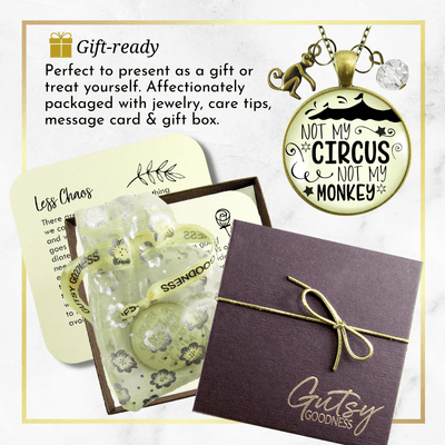 Gutsy Goodness Not My Circus Monkey Necklace Funny Attitude Novelty Jewelry Quote - Gutsy Goodness Handmade Jewelry;Not My Circus Monkey Necklace Funny Attitude Novelty Jewelry Quote - Gutsy Goodness Handmade Jewelry Gifts