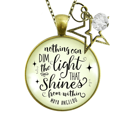 Necklace Nothing Can Dim Light That Shines Necklace Glam Life Quote Star Charm - Gutsy Goodness