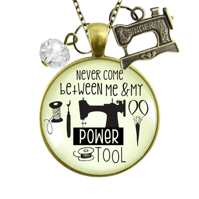 Gutsy Goodness Seamstress Necklace My Powertool Quote Sewing Jewelry Machine Charm - Gutsy Goodness Handmade Jewelry;Seamstress Necklace My Powertool Quote Sewing Jewelry Machine Charm - Gutsy Goodness Handmade Jewelry Gifts