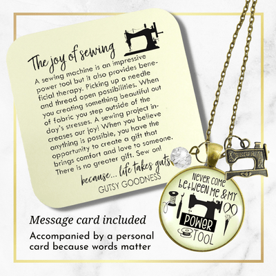 Gutsy Goodness Seamstress Necklace My Powertool Quote Sewing Jewelry Machine Charm - Gutsy Goodness Handmade Jewelry;Seamstress Necklace My Powertool Quote Sewing Jewelry Machine Charm - Gutsy Goodness Handmade Jewelry Gifts