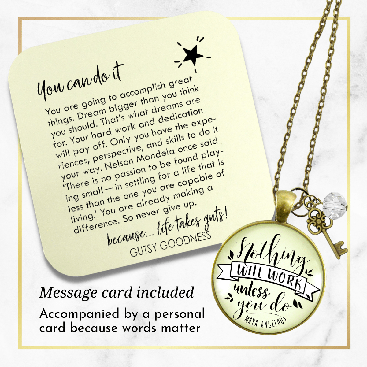 Gutsy Goodness Hustle Necklace Nothing Will Work Unless You Do Mantra Jewelry Entrepreneur Gift - Gutsy Goodness Handmade Jewelry;Hustle Necklace Nothing Will Work Unless You Do Mantra Jewelry Entrepreneur Gift - Gutsy Goodness Handmade Jewelry Gifts