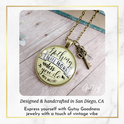 Gutsy Goodness Hustle Necklace Nothing Will Work Unless You Do Mantra Jewelry Entrepreneur Gift - Gutsy Goodness Handmade Jewelry;Hustle Necklace Nothing Will Work Unless You Do Mantra Jewelry Entrepreneur Gift - Gutsy Goodness Handmade Jewelry Gifts