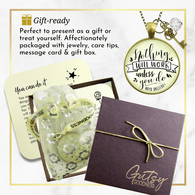 Gutsy Goodness Hustle Necklace Nothing Will Work Unless You Do Mantra Jewelry Entrepreneur Gift - Gutsy Goodness Handmade Jewelry;Hustle Necklace Nothing Will Work Unless You Do Mantra Jewelry Entrepreneur Gift - Gutsy Goodness Handmade Jewelry Gifts