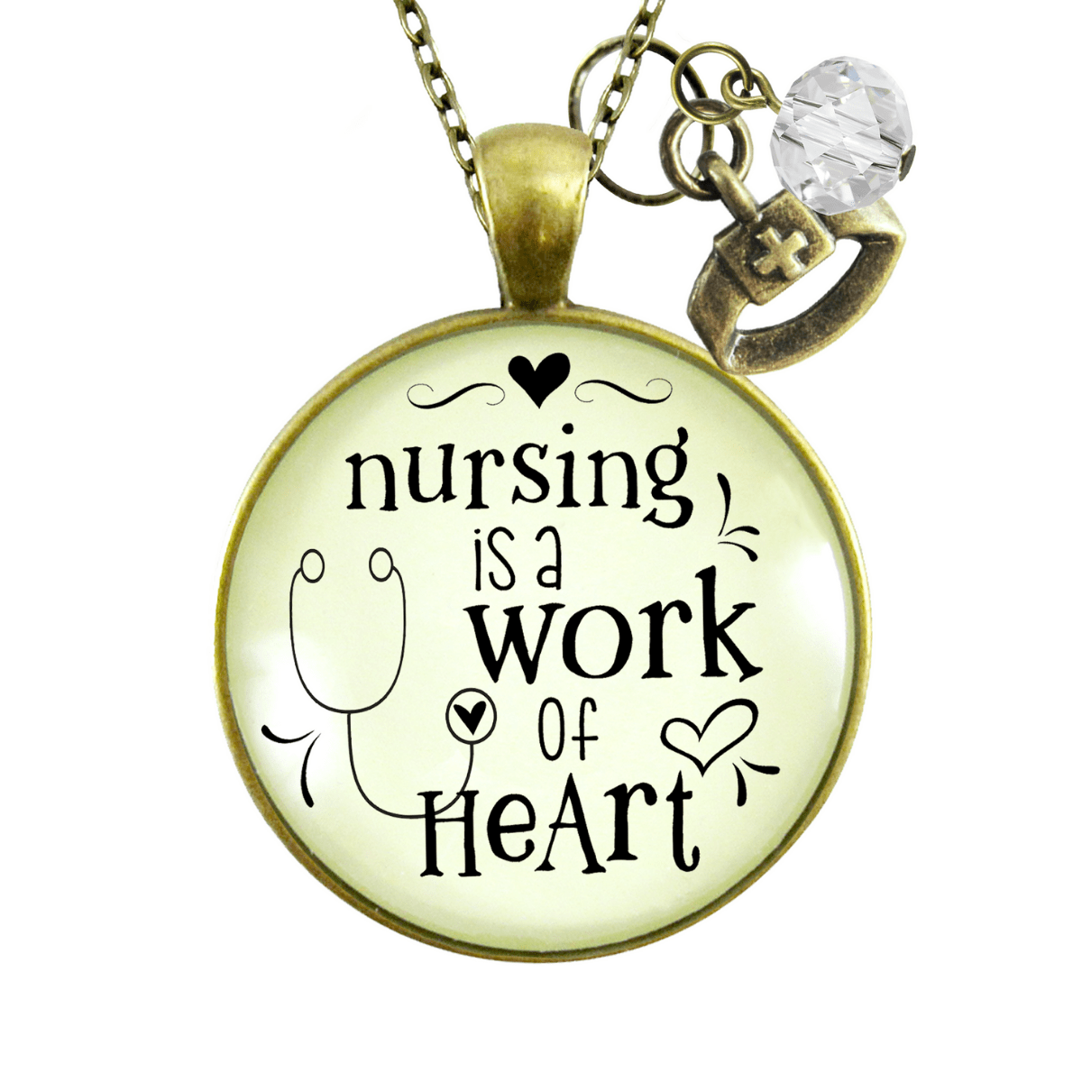 Gutsy Goodness Nurse Necklace Nursing Work Heart Thank You Gift Medical Womens Charm Jewelry - Gutsy Goodness Handmade Jewelry;Nurse Necklace Nursing Work Heart Thank You Gift Medical Womens Charm Jewelry - Gutsy Goodness Handmade Jewelry Gifts