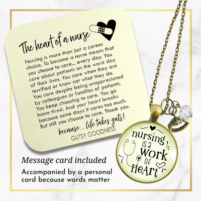 Gutsy Goodness Nurse Necklace Nursing Work Heart Thank You Gift Medical Womens Charm Jewelry - Gutsy Goodness Handmade Jewelry;Nurse Necklace Nursing Work Heart Thank You Gift Medical Womens Charm Jewelry - Gutsy Goodness Handmade Jewelry Gifts