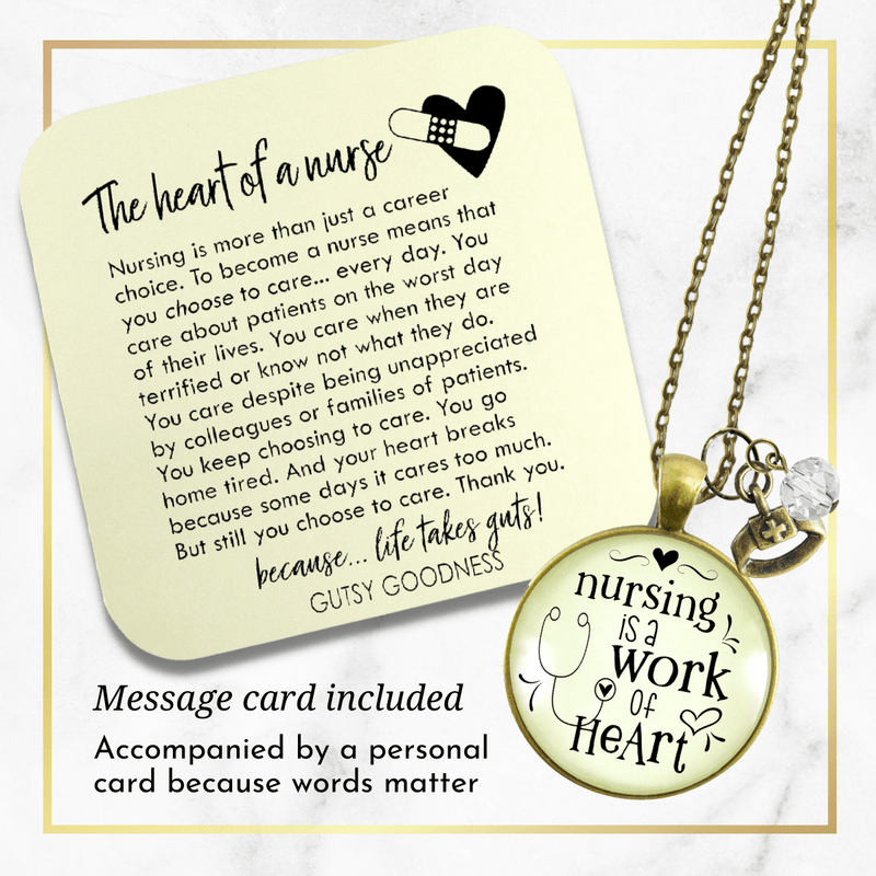 Gutsy Goodness Nurse Necklace Nursing Work Heart Thank You Gift Medical Womens Charm Jewelry - Gutsy Goodness Handmade Jewelry;Nurse Necklace Nursing Work Heart Thank You Gift Medical Womens Charm Jewelry - Gutsy Goodness Handmade Jewelry Gifts