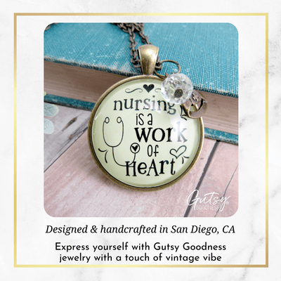 Gutsy Goodness Nurse Necklace Nursing Work Heart Thank You Gift Medical Womens Charm Jewelry - Gutsy Goodness Handmade Jewelry;Nurse Necklace Nursing Work Heart Thank You Gift Medical Womens Charm Jewelry - Gutsy Goodness Handmade Jewelry Gifts