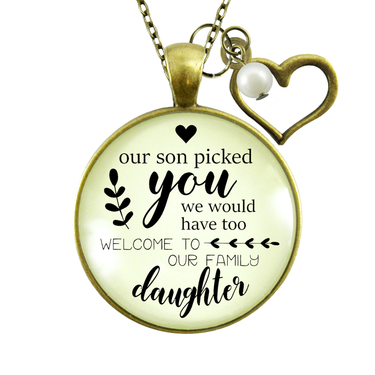 Gutsy Goodness Daughter in Law Necklace Our Son Picked You Bride Wedding Jewelry - Gutsy Goodness Handmade Jewelry;Daughter In Law Necklace Our Son Picked You Bride Wedding Jewelry - Gutsy Goodness Handmade Jewelry Gifts