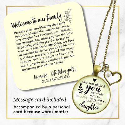Gutsy Goodness Daughter in Law Necklace Our Son Picked You Bride Wedding Jewelry - Gutsy Goodness Handmade Jewelry;Daughter In Law Necklace Our Son Picked You Bride Wedding Jewelry - Gutsy Goodness Handmade Jewelry Gifts