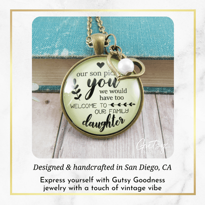 Gutsy Goodness Daughter in Law Necklace Our Son Picked You Bride Wedding Jewelry - Gutsy Goodness Handmade Jewelry;Daughter In Law Necklace Our Son Picked You Bride Wedding Jewelry - Gutsy Goodness Handmade Jewelry Gifts