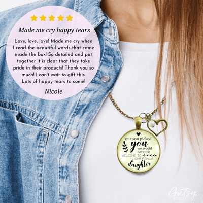 Gutsy Goodness Daughter in Law Necklace Our Son Picked You Bride Wedding Jewelry - Gutsy Goodness Handmade Jewelry;Daughter In Law Necklace Our Son Picked You Bride Wedding Jewelry - Gutsy Goodness Handmade Jewelry Gifts