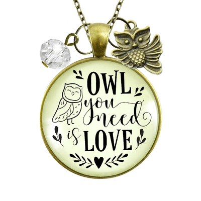 Gutsy Goodness Owl Necklace You Need Love Vintage Friendship Quote Pendant Jewelry - Gutsy Goodness Handmade Jewelry;Owl Necklace You Need Love Vintage Friendship Quote Pendant Jewelry - Gutsy Goodness Handmade Jewelry Gifts