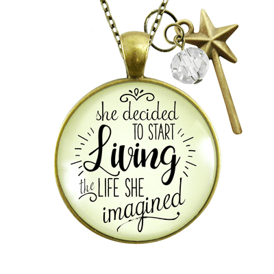 Gutsy Goodness Choice Necklace She Decided Start Living Life She Imagined Women Mantra Jewelry - Gutsy Goodness;Choice Necklace She Decided Start Living Life She Imagined Women Mantra Jewelry - Gutsy Goodness Handmade Jewelry Gifts