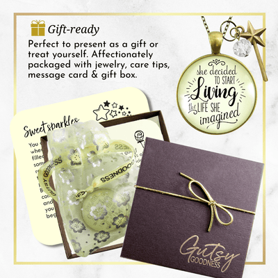 Gutsy Goodness Choice Necklace She Decided Start Living Life She Imagined Women Mantra Jewelry - Gutsy Goodness;Choice Necklace She Decided Start Living Life She Imagined Women Mantra Jewelry - Gutsy Goodness Handmade Jewelry Gifts