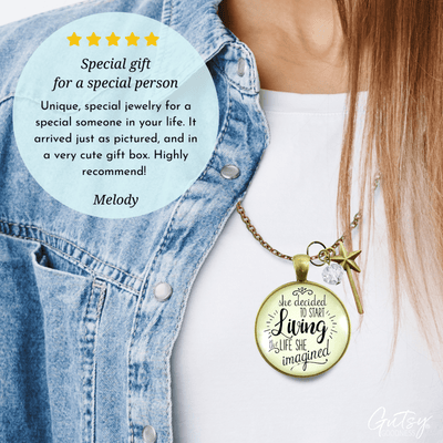 Gutsy Goodness Choice Necklace She Decided Start Living Life She Imagined Women Mantra Jewelry - Gutsy Goodness;Choice Necklace She Decided Start Living Life She Imagined Women Mantra Jewelry - Gutsy Goodness Handmade Jewelry Gifts