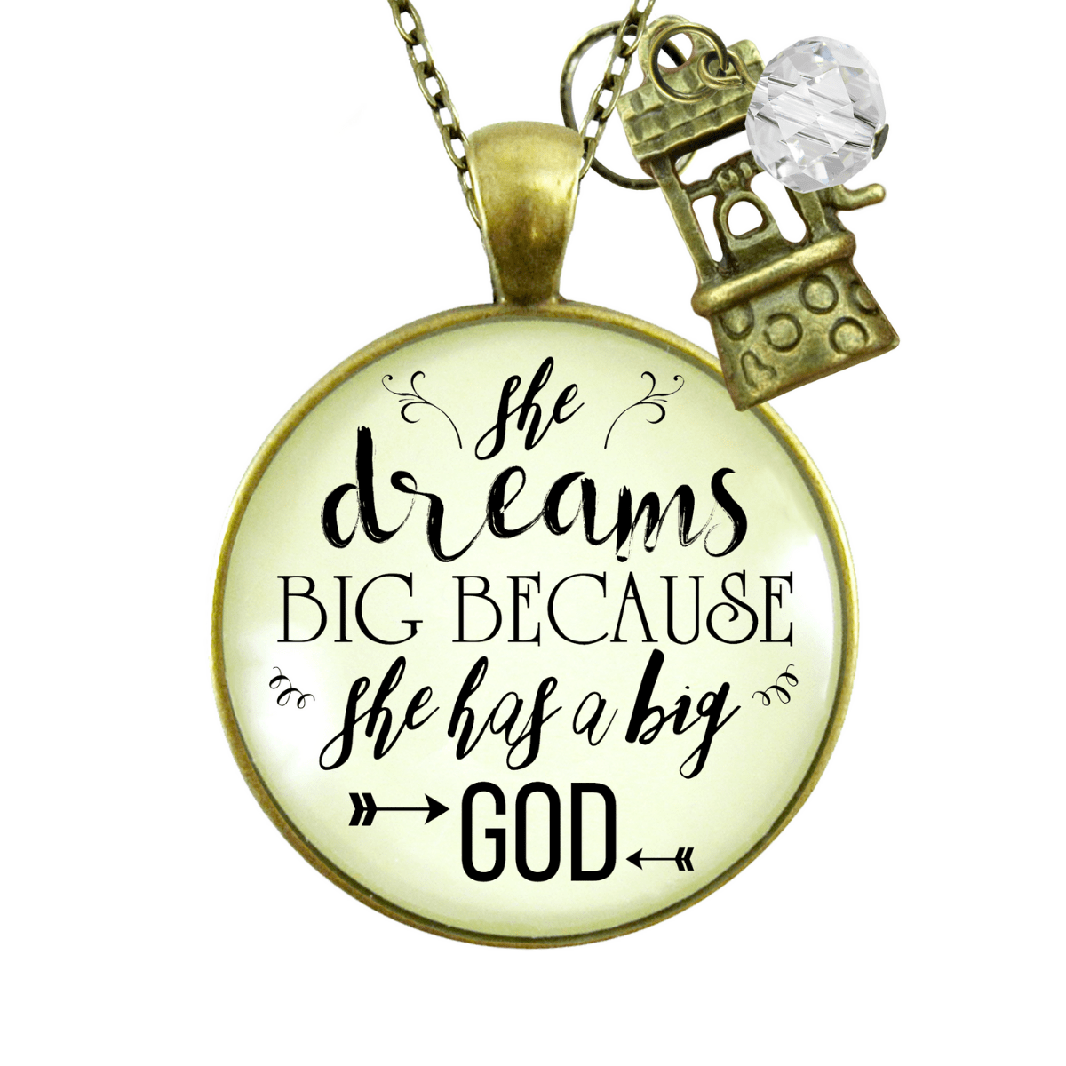 Gutsy Goodness Dreamer Necklace She Dreams Big God Faith Inspired Women Jewelry - Gutsy Goodness;Dreamer Necklace She Dreams Big God Faith Inspired Women Jewelry - Gutsy Goodness Handmade Jewelry Gifts