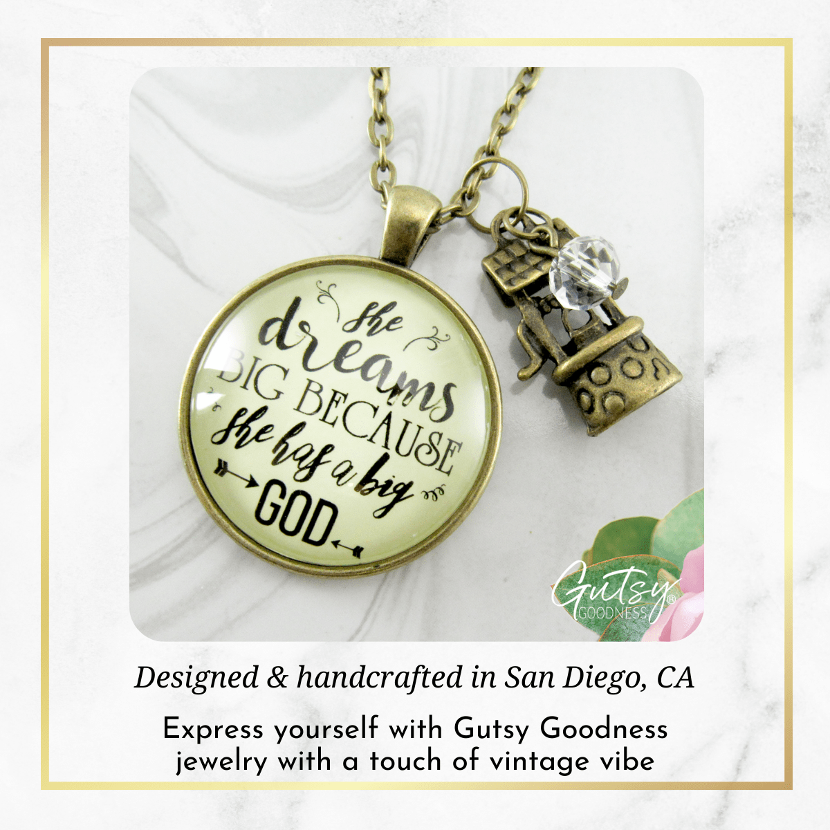 Gutsy Goodness Dreamer Necklace She Dreams Big God Faith Inspired Women Jewelry - Gutsy Goodness;Dreamer Necklace She Dreams Big God Faith Inspired Women Jewelry - Gutsy Goodness Handmade Jewelry Gifts