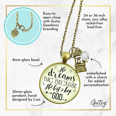 Gutsy Goodness Dreamer Necklace She Dreams Big God Faith Inspired Women Jewelry - Gutsy Goodness;Dreamer Necklace She Dreams Big God Faith Inspired Women Jewelry - Gutsy Goodness Handmade Jewelry Gifts