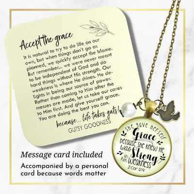 Gutsy Goodness She Gave Herself Grace Christian Necklace Bible Quote Dove Jewelry - Gutsy Goodness Handmade Jewelry;She Gave Herself Grace Christian Necklace Bible Quote Dove Jewelry - Gutsy Goodness Handmade Jewelry Gifts