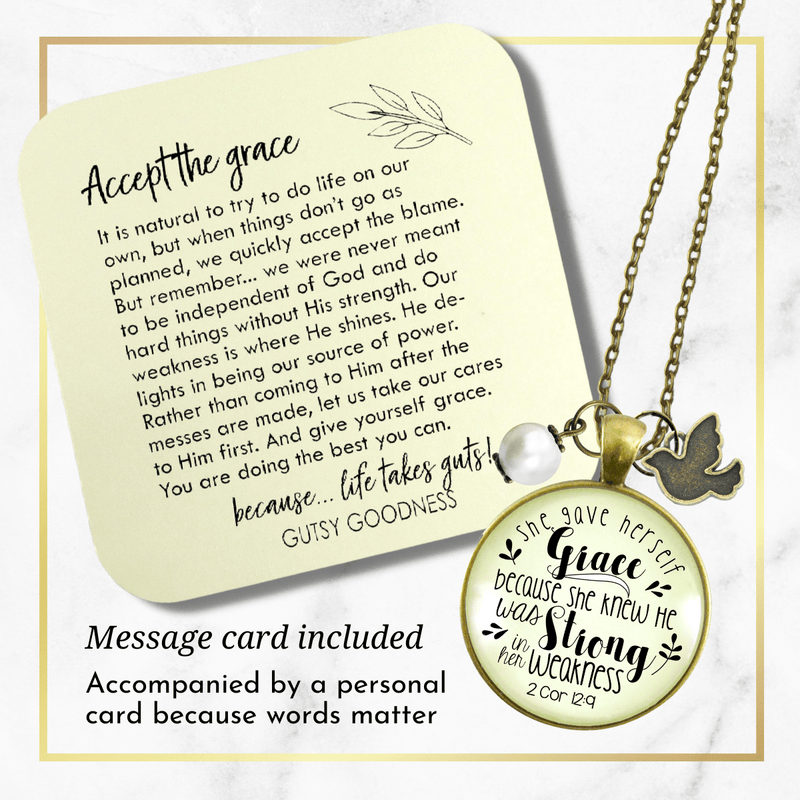 Gutsy Goodness She Gave Herself Grace Christian Necklace Bible Quote Dove Jewelry - Gutsy Goodness Handmade Jewelry;She Gave Herself Grace Christian Necklace Bible Quote Dove Jewelry - Gutsy Goodness Handmade Jewelry Gifts