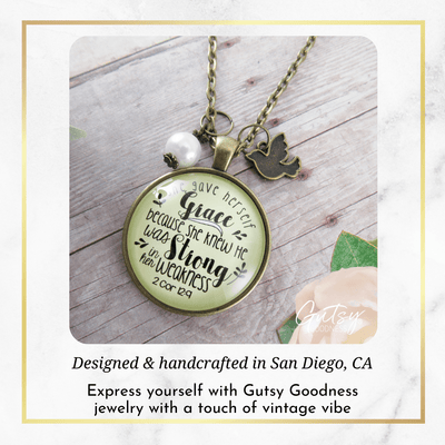 Gutsy Goodness She Gave Herself Grace Christian Necklace Bible Quote Dove Jewelry - Gutsy Goodness Handmade Jewelry;She Gave Herself Grace Christian Necklace Bible Quote Dove Jewelry - Gutsy Goodness Handmade Jewelry Gifts