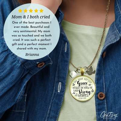 Gutsy Goodness She Gave Herself Grace Christian Necklace Bible Quote Dove Jewelry - Gutsy Goodness Handmade Jewelry;She Gave Herself Grace Christian Necklace Bible Quote Dove Jewelry - Gutsy Goodness Handmade Jewelry Gifts