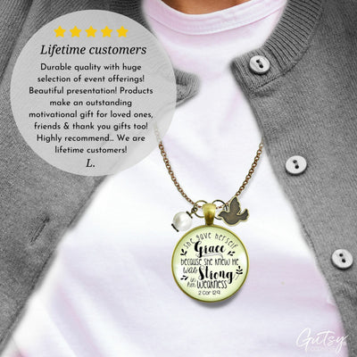 Gutsy Goodness She Gave Herself Grace Christian Necklace Bible Quote Dove Jewelry - Gutsy Goodness Handmade Jewelry;She Gave Herself Grace Christian Necklace Bible Quote Dove Jewelry - Gutsy Goodness Handmade Jewelry Gifts