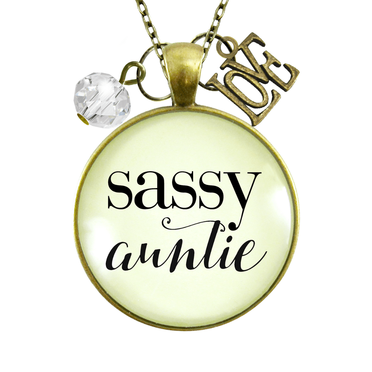 Gutsy Goodness Sassy Auntie Necklace Glam Quote Fun Gift Womens Jewelry Special - Gutsy Goodness Handmade Jewelry;Sassy Auntie Necklace Glam Quote Fun Gift Womens Jewelry Special - Gutsy Goodness Handmade Jewelry Gifts