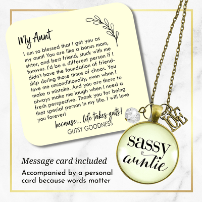 Gutsy Goodness Sassy Auntie Necklace Glam Quote Fun Gift Womens Jewelry Special - Gutsy Goodness Handmade Jewelry;Sassy Auntie Necklace Glam Quote Fun Gift Womens Jewelry Special - Gutsy Goodness Handmade Jewelry Gifts