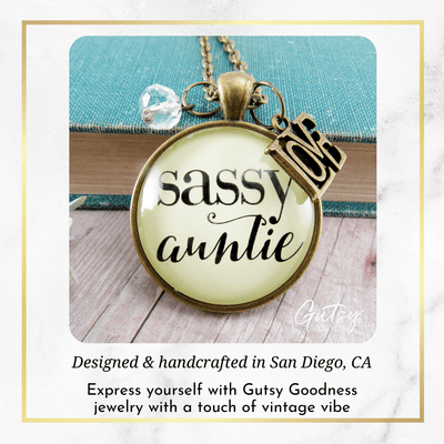 Gutsy Goodness Sassy Auntie Necklace Glam Quote Fun Gift Womens Jewelry Special - Gutsy Goodness Handmade Jewelry;Sassy Auntie Necklace Glam Quote Fun Gift Womens Jewelry Special - Gutsy Goodness Handmade Jewelry Gifts