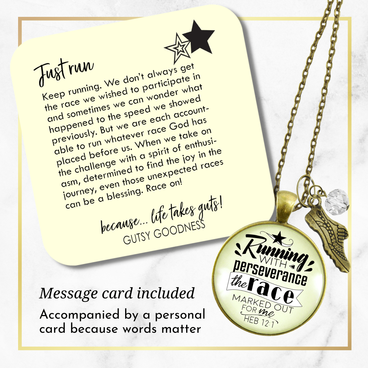 Gutsy Goodness Runners Necklace Run Perseverance Faith Marathon Jewelry - Gutsy Goodness Handmade Jewelry;Runners Necklace Run Perseverance Faith Marathon Jewelry - Gutsy Goodness Handmade Jewelry Gifts