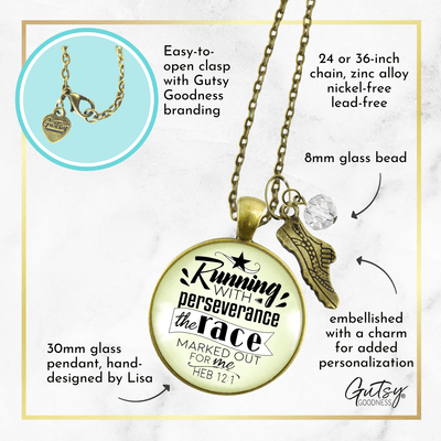 Gutsy Goodness Runners Necklace Run Perseverance Faith Marathon Jewelry - Gutsy Goodness Handmade Jewelry;Runners Necklace Run Perseverance Faith Marathon Jewelry - Gutsy Goodness Handmade Jewelry Gifts