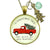 Red Truck Christmas Necklace Vintage Holiday Tree Charm Jewelry Gift