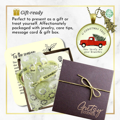 Red Truck Christmas Necklace Vintage Holiday Tree Charm Jewelry Gift  Necklace - Gutsy Goodness Handmade Jewelry