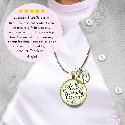 Gutsy Goodness Love My Wife Necklace Faith Inspired Quote Meaningful Anniversary Jewelry - Gutsy Goodness Handmade Jewelry;So She Became His Wife And He Loved Her - Gutsy Goodness Handmade Jewelry Gifts