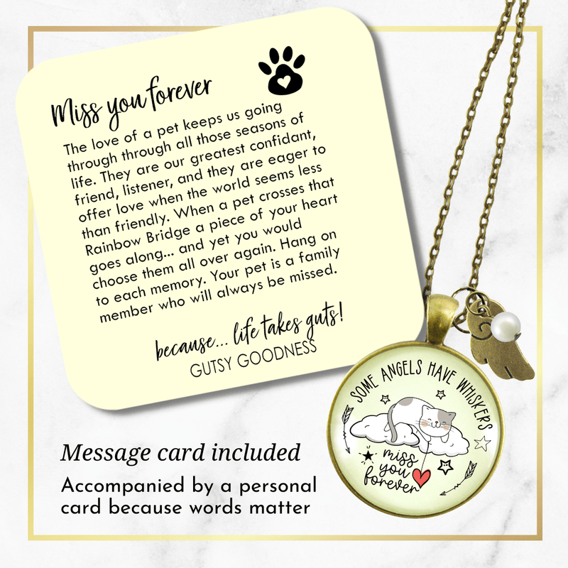 Gutsy Goodness Cat Memorial Necklace Some Angels Have Whiskers - Gutsy Goodness;Cat Memorial Necklace Some Angels Have Whiskers - Gutsy Goodness Handmade Jewelry Gifts