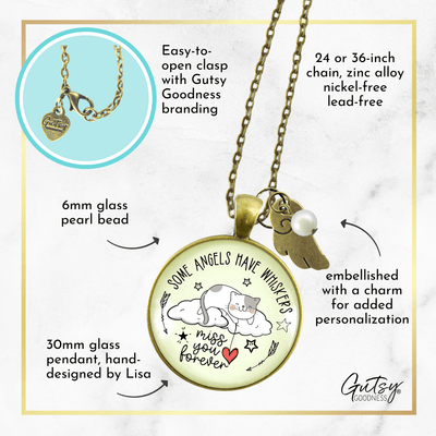 Gutsy Goodness Cat Memorial Necklace Some Angels Have Whiskers - Gutsy Goodness;Cat Memorial Necklace Some Angels Have Whiskers - Gutsy Goodness Handmade Jewelry Gifts