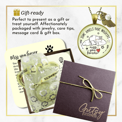 Gutsy Goodness Cat Memorial Necklace Some Angels Have Whiskers - Gutsy Goodness;Cat Memorial Necklace Some Angels Have Whiskers - Gutsy Goodness Handmade Jewelry Gifts