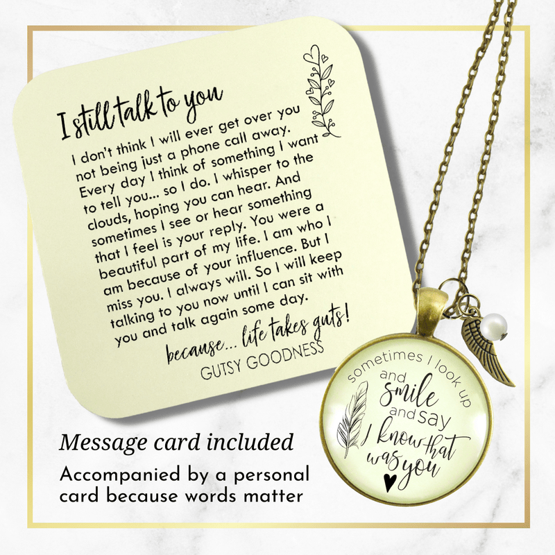 Gutsy Goodness Memorial Necklace Sometimes Times I Look Up Miss You Remembrance Gift - Gutsy Goodness Handmade Jewelry;Memorial Necklace Sometimes Times I Look Up Miss You Remembrance Gift - Gutsy Goodness Handmade Jewelry Gifts