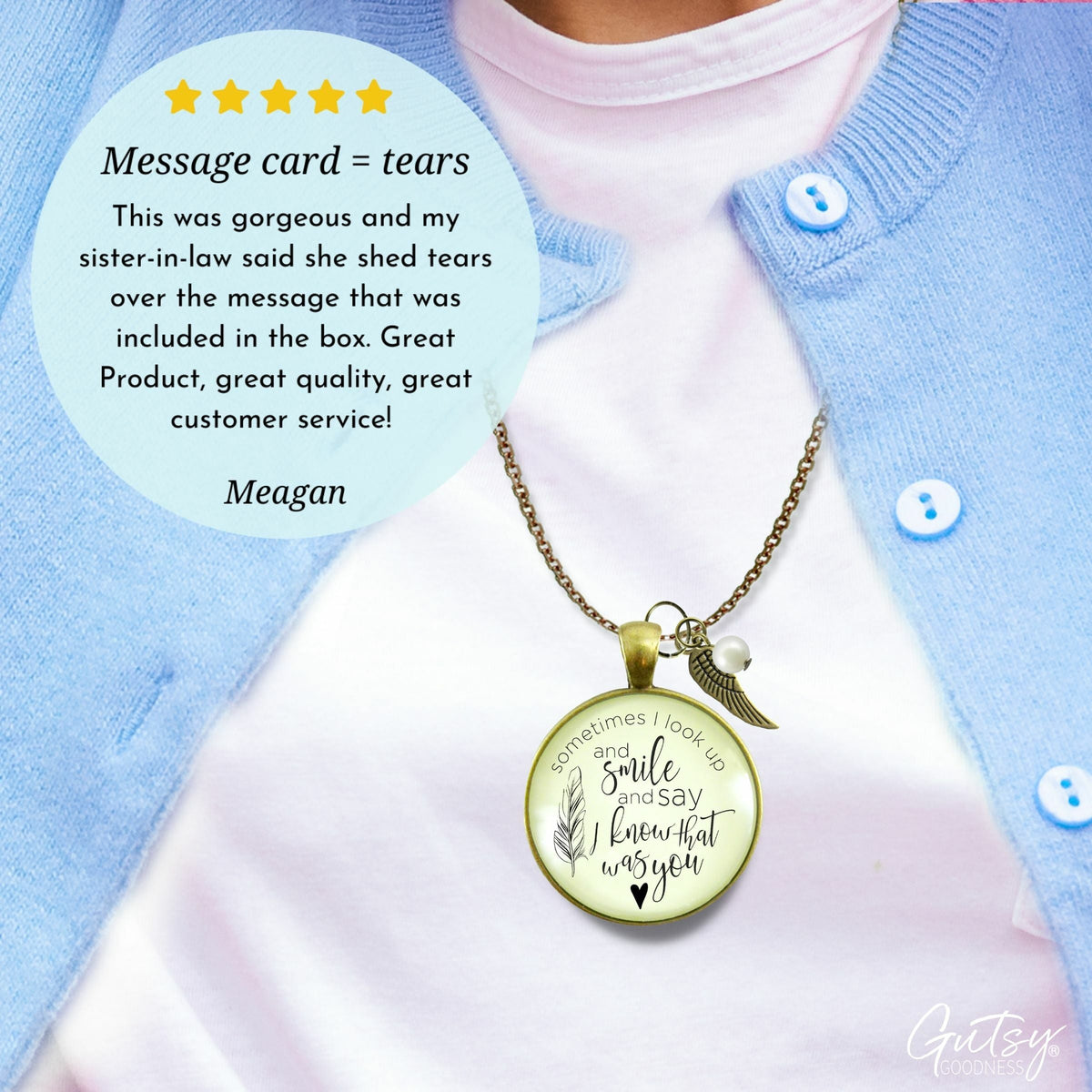 Gutsy Goodness Memorial Necklace Sometimes Times I Look Up Miss You Remembrance Gift - Gutsy Goodness Handmade Jewelry;Memorial Necklace Sometimes Times I Look Up Miss You Remembrance Gift - Gutsy Goodness Handmade Jewelry Gifts