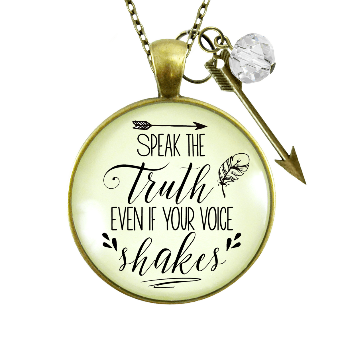 Gutsy Goodness Speak Truth Even Voice Shakes Necklace Brave Jewelry Message - Gutsy Goodness Handmade Jewelry;Speak Truth Even Voice Shakes Necklace Brave Jewelry Message - Gutsy Goodness Handmade Jewelry Gifts