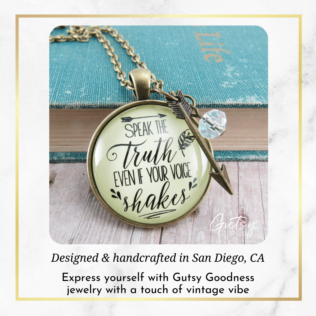 Gutsy Goodness Speak Truth Even Voice Shakes Necklace Brave Jewelry Message - Gutsy Goodness Handmade Jewelry;Speak Truth Even Voice Shakes Necklace Brave Jewelry Message - Gutsy Goodness Handmade Jewelry Gifts