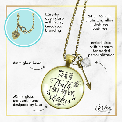 Gutsy Goodness Speak Truth Even Voice Shakes Necklace Brave Jewelry Message - Gutsy Goodness Handmade Jewelry;Speak Truth Even Voice Shakes Necklace Brave Jewelry Message - Gutsy Goodness Handmade Jewelry Gifts