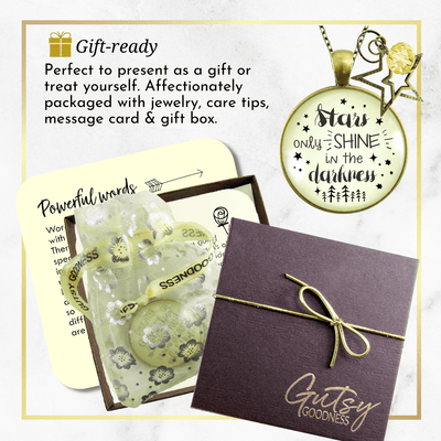 Stars Only Shine Darkness Necklace Inspirational Life Jewelry Gift - Gutsy Goodness